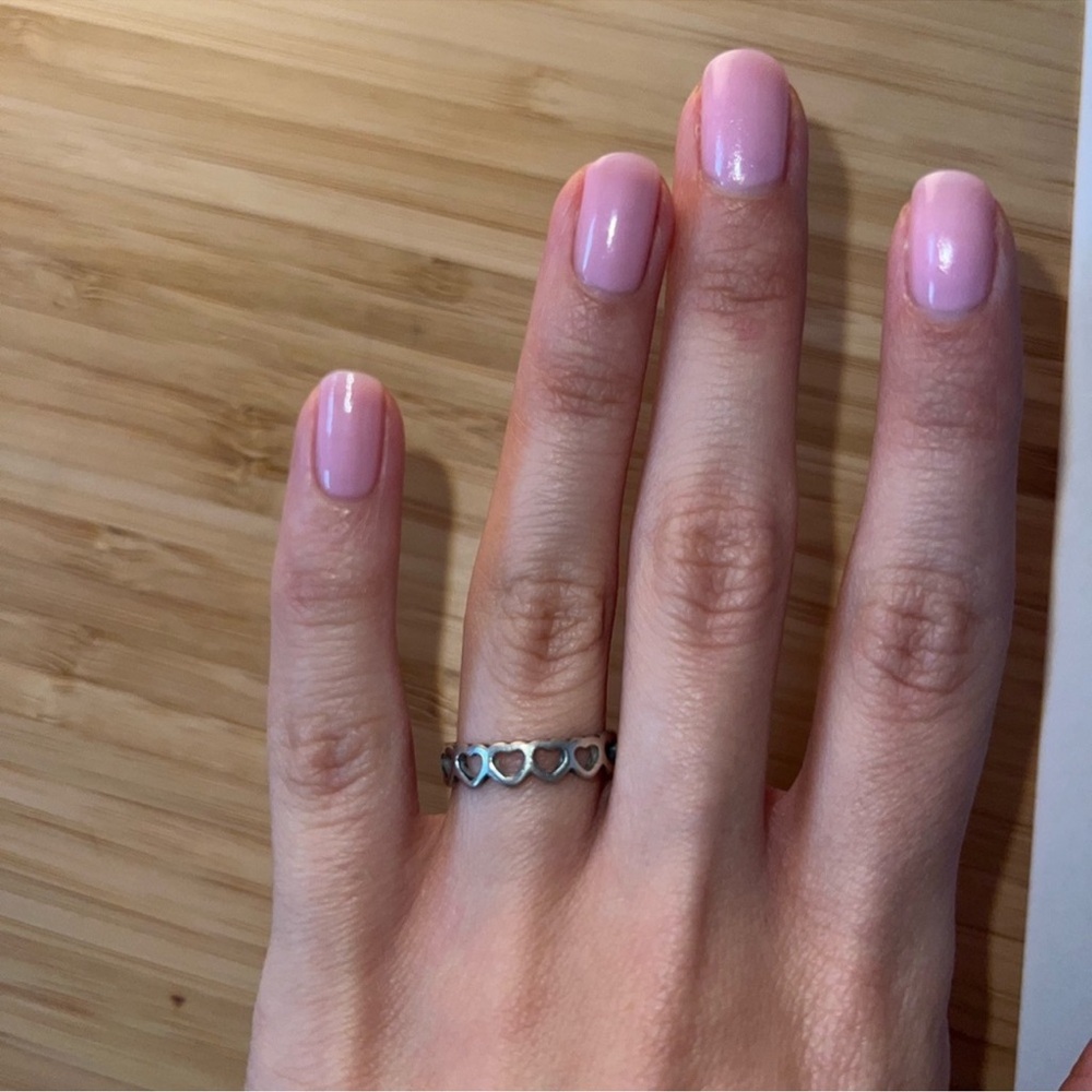 James Avery Tiny Hearts Band Sterling Silver Ring - Picture 2 of 5